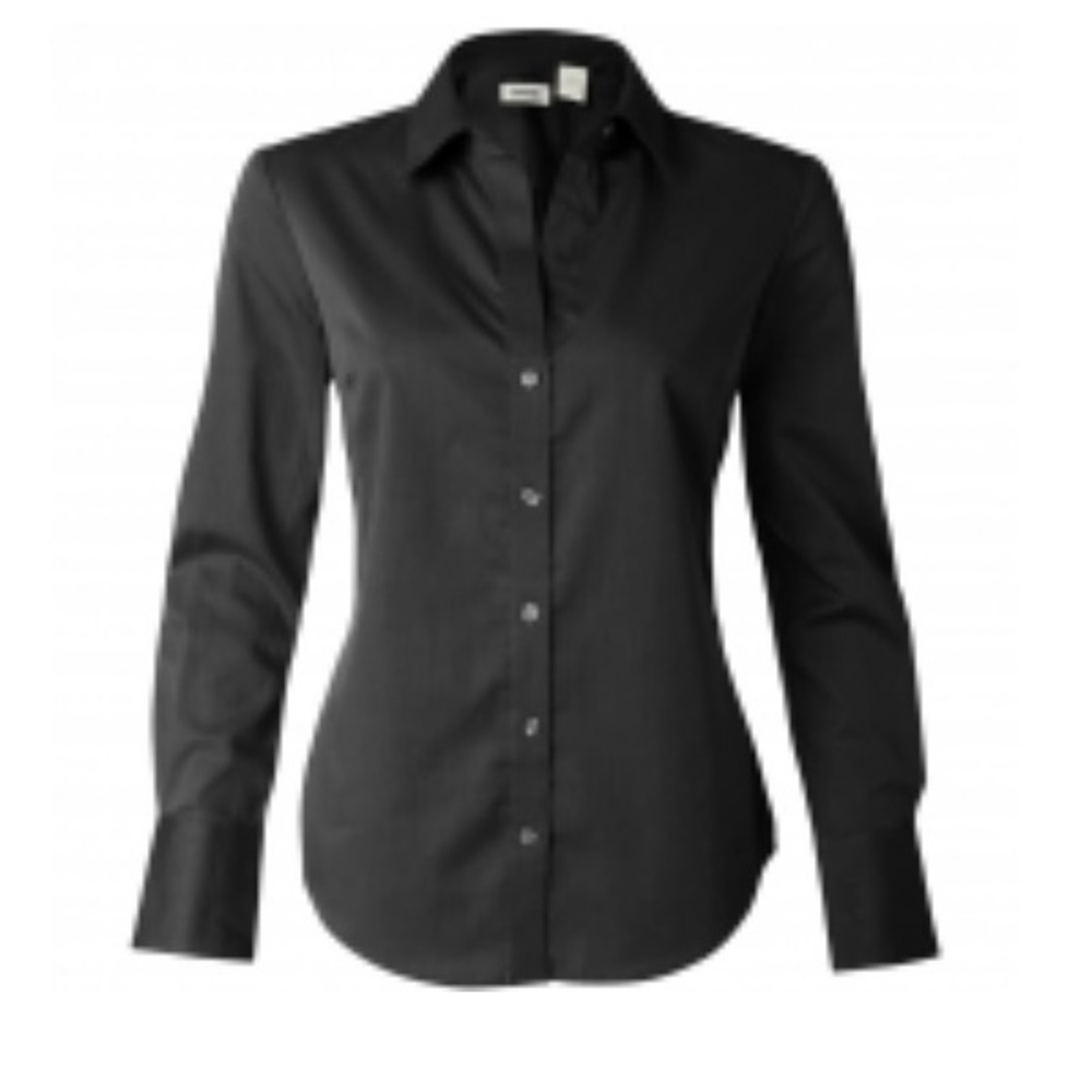 CALVIN KLEIN Womens Black Button Up Top